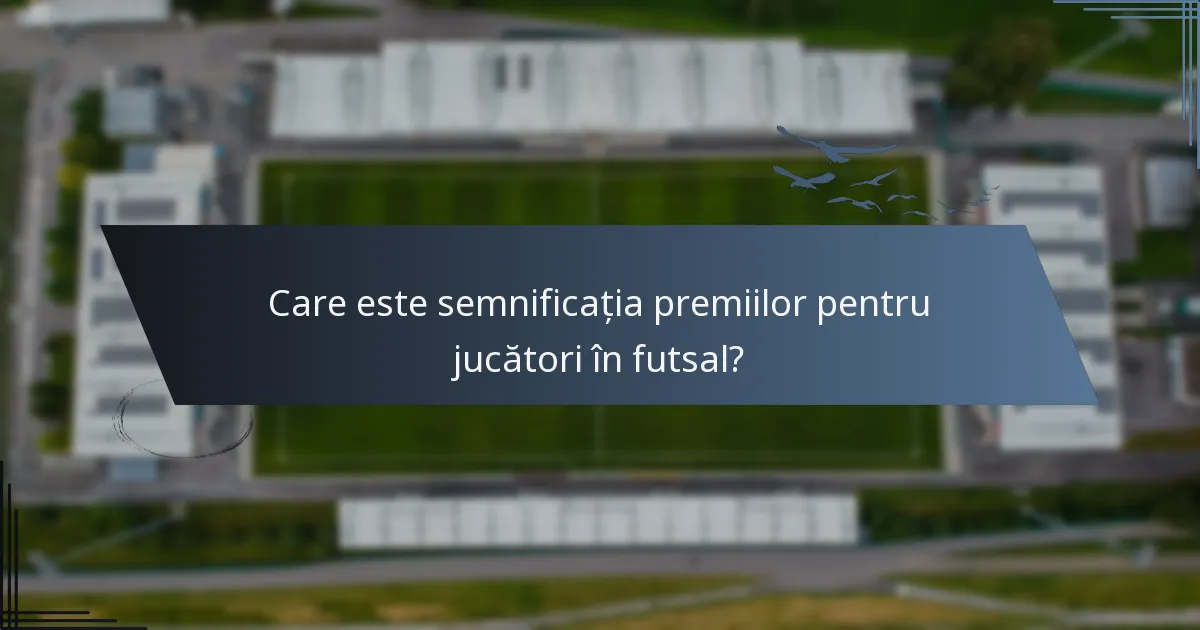 Care este semnificația premiilor pentru jucători în futsal?