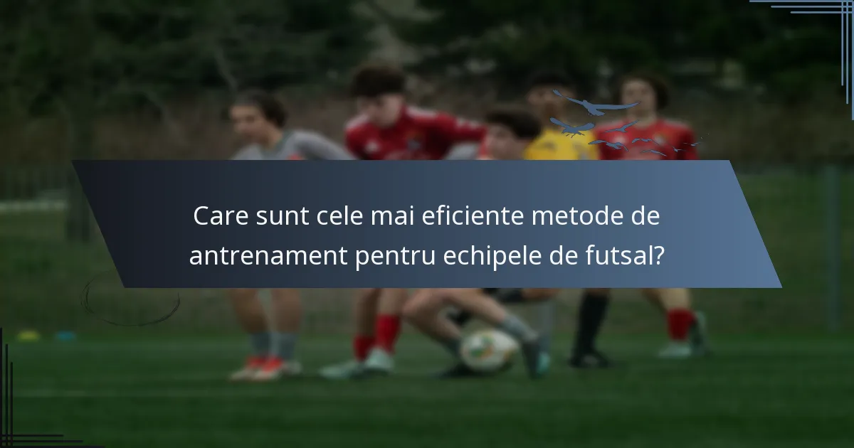 Care sunt cele mai eficiente metode de antrenament pentru echipele de futsal?