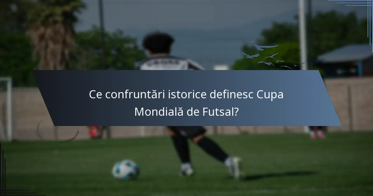 Ce confruntări istorice definesc Cupa Mondială de Futsal?