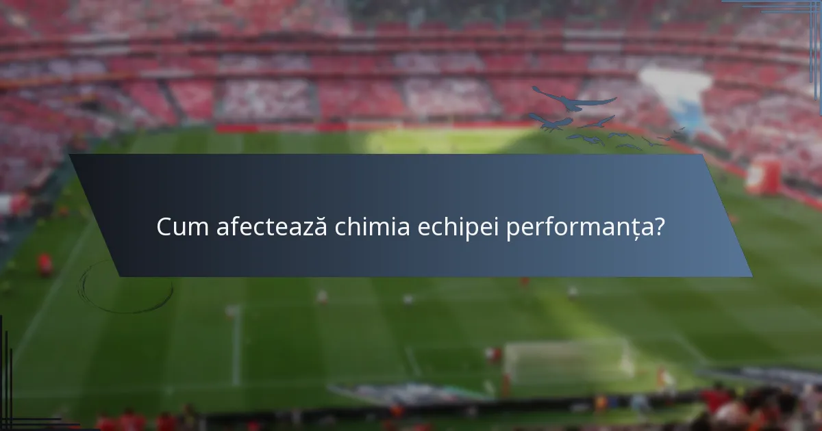 Cum afectează chimia echipei performanța?