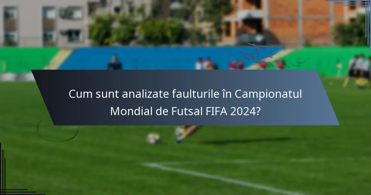 Cum sunt analizate faulturile în Campionatul Mondial de Futsal FIFA 2024?