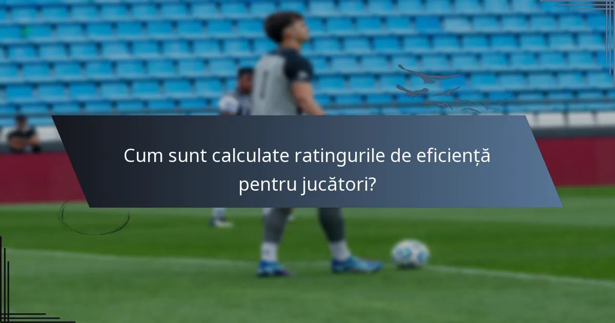 Cum sunt calculate ratingurile de eficiență pentru jucători?