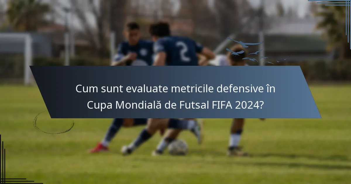 Cum sunt evaluate metricile defensive în Cupa Mondială de Futsal FIFA 2024?