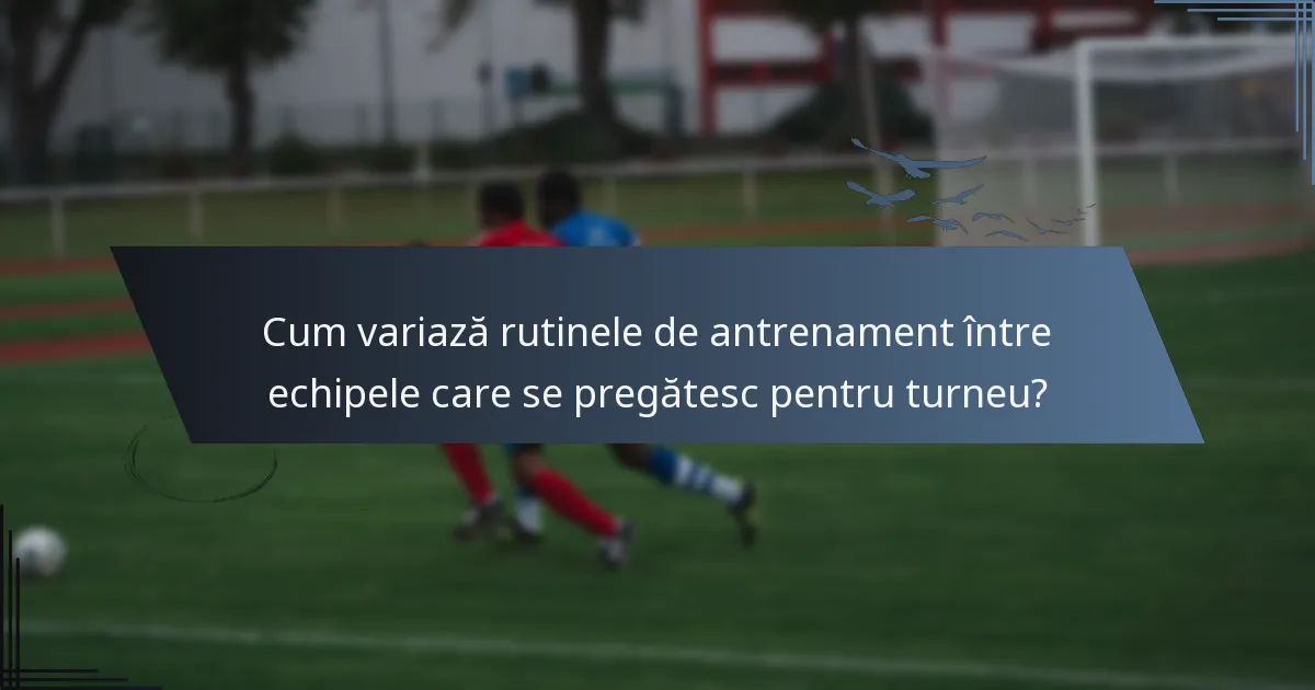 Cum variază rutinele de antrenament între echipele care se pregătesc pentru turneu?