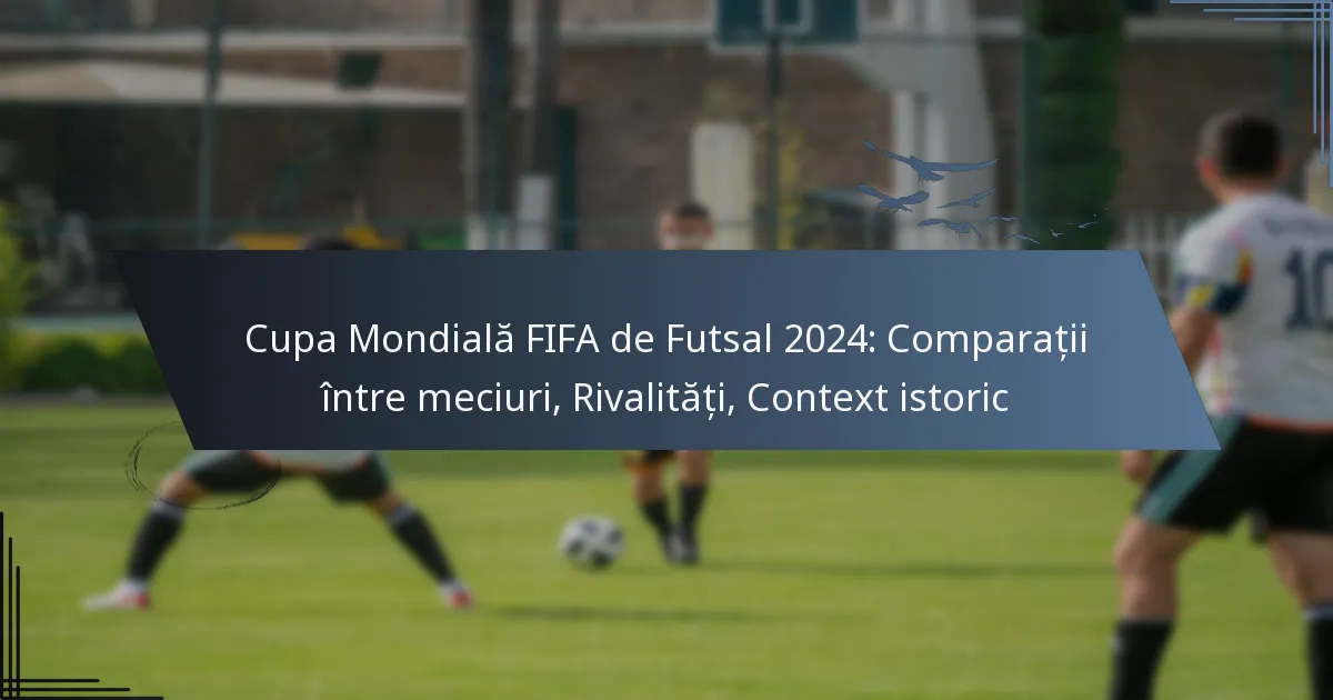Cupa Mondială FIFA de Futsal 2024: Comparații între meciuri, Rivalități, Context istoric