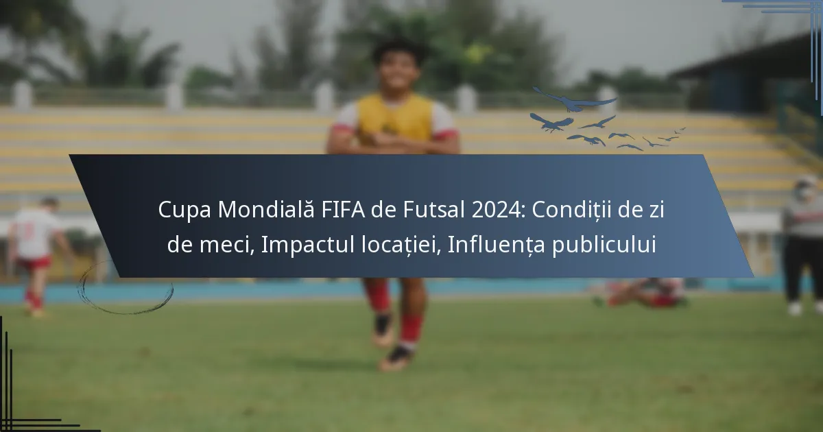Cupa Mondială FIFA de Futsal 2024: Condiții de zi de meci, Impactul locației, Influența publicului