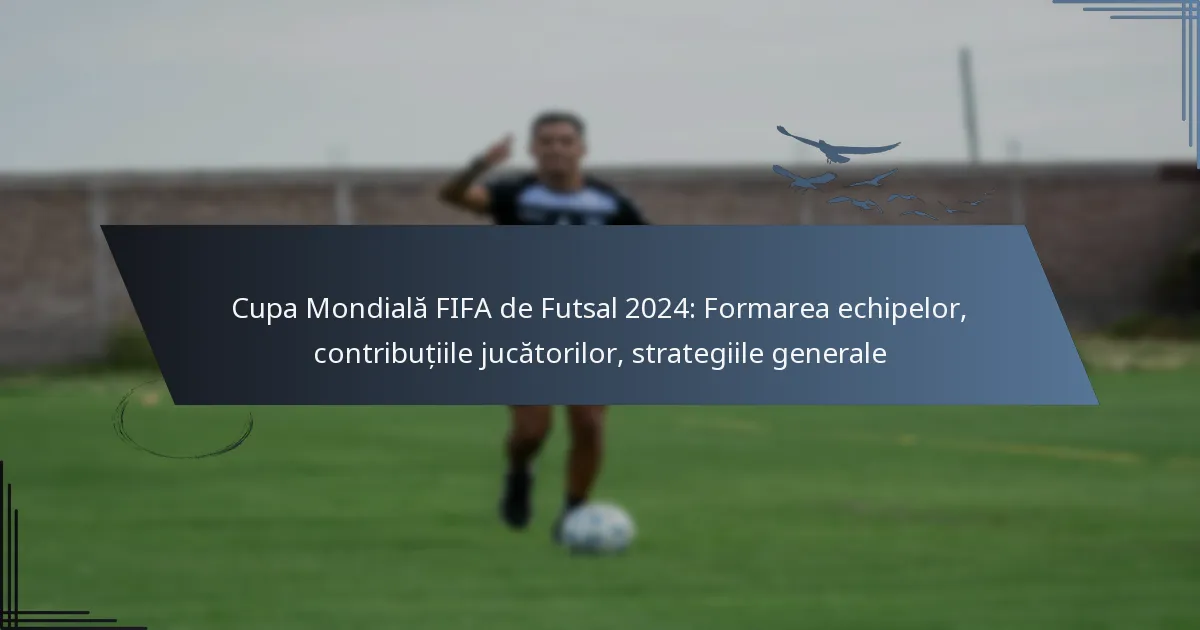 Cupa Mondială FIFA de Futsal 2024: Formarea echipelor, contribuțiile jucătorilor, strategiile generale