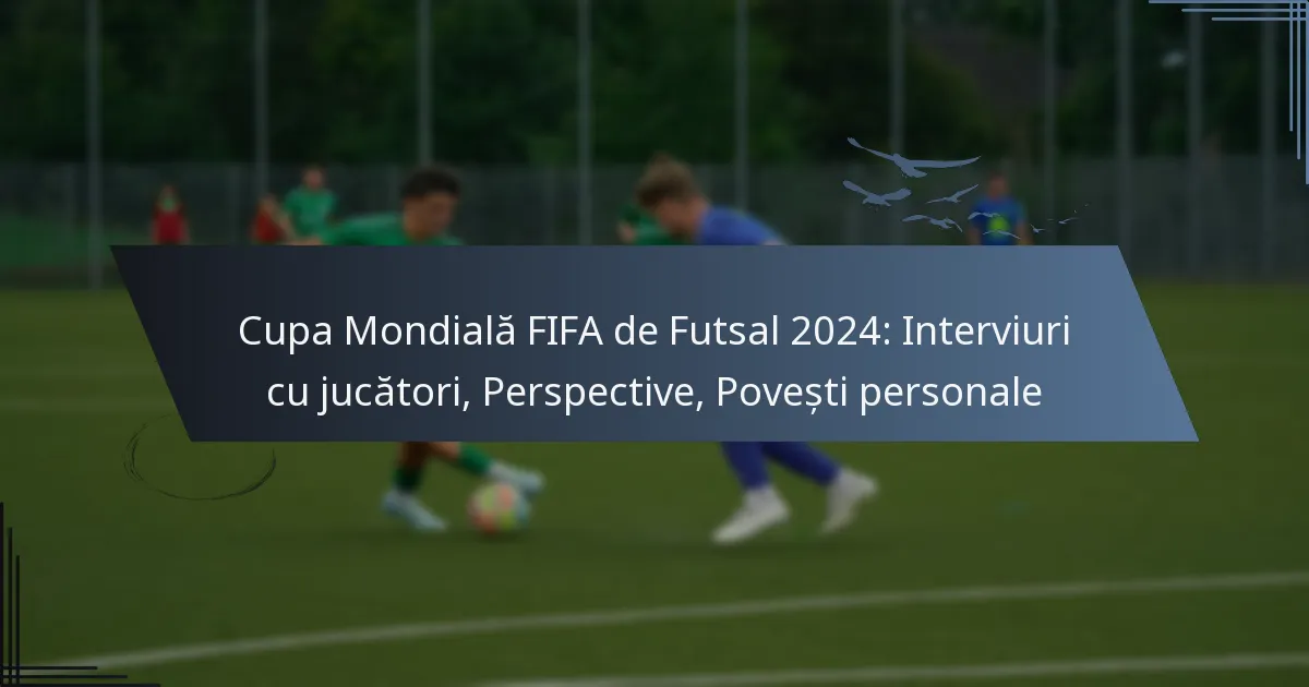 Cupa Mondială FIFA de Futsal 2024: Interviuri cu jucători, Perspective, Povești personale