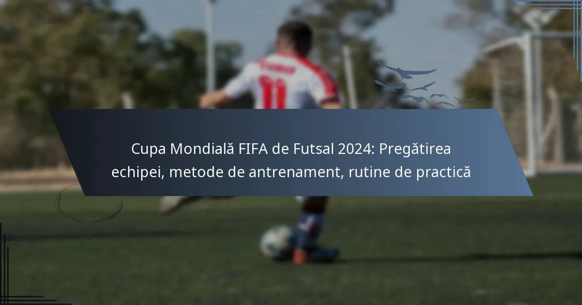 Cupa Mondială FIFA de Futsal 2024: Pregătirea echipei, metode de antrenament, rutine de practică