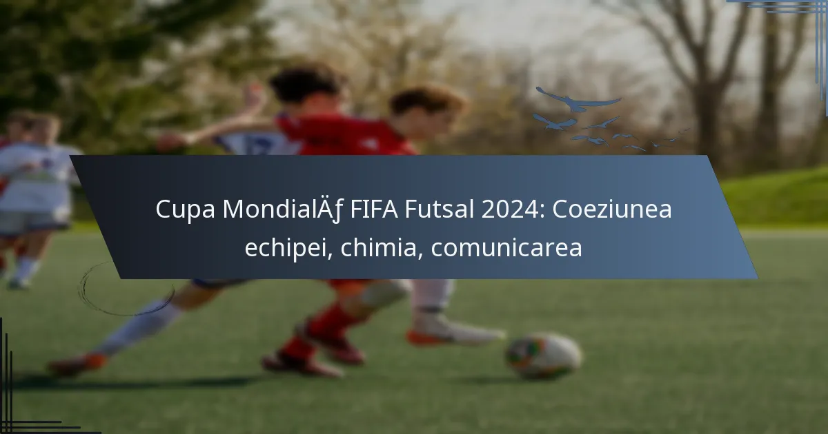 Cupa Mondială FIFA Futsal 2024: Coeziunea echipei, chimia, comunicarea